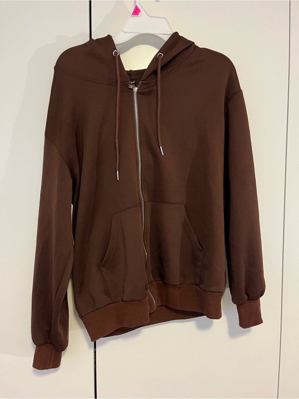 SHEIN Chocolate Brown Zip Hoodie